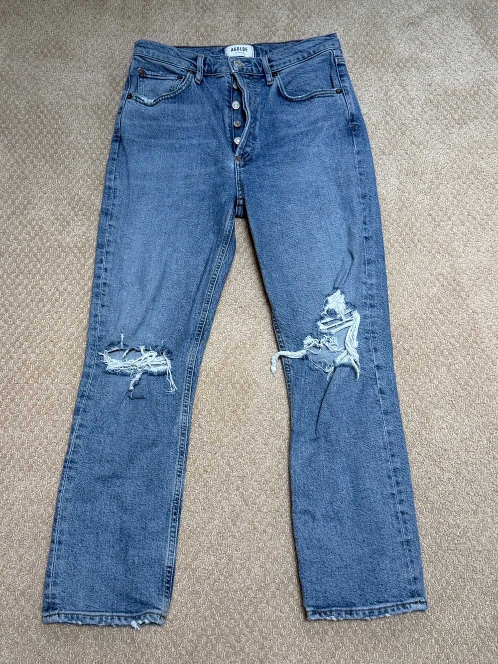 AGOLDE Distressed High-Rise Jeans